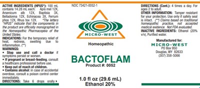 1 Oz. Bottle Label (Bactoflam   1 Oz Bottle Label)